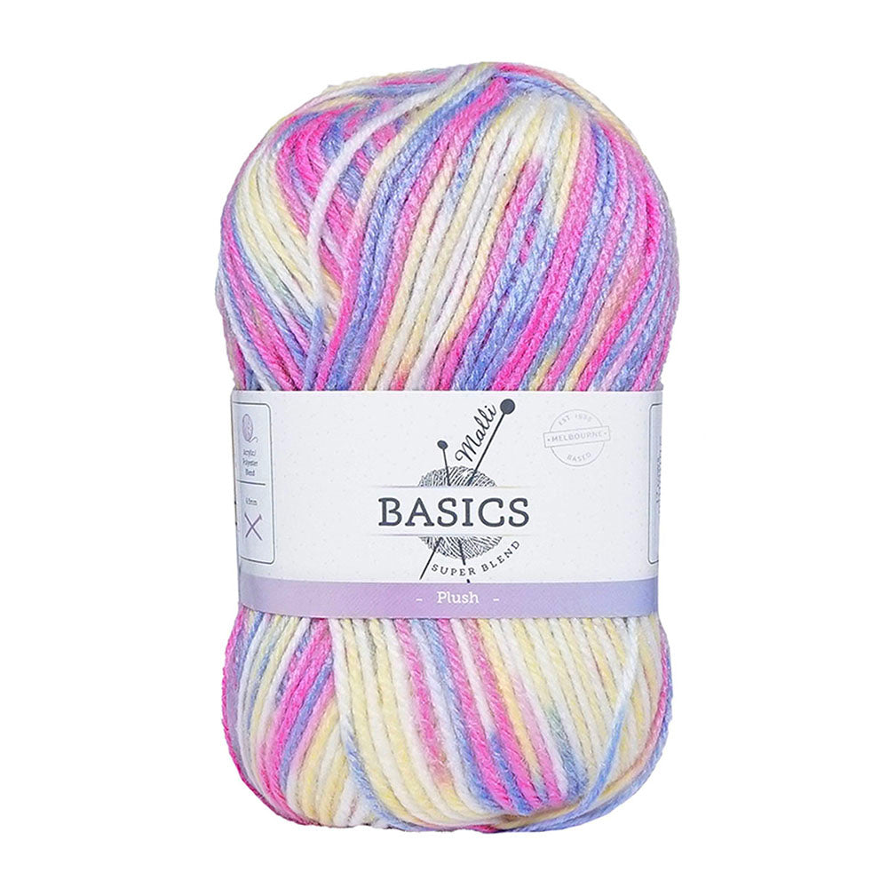 Malli 100g Super Blend Basic Poly/Acrylic Plush Multi Colour Knitting Yarn