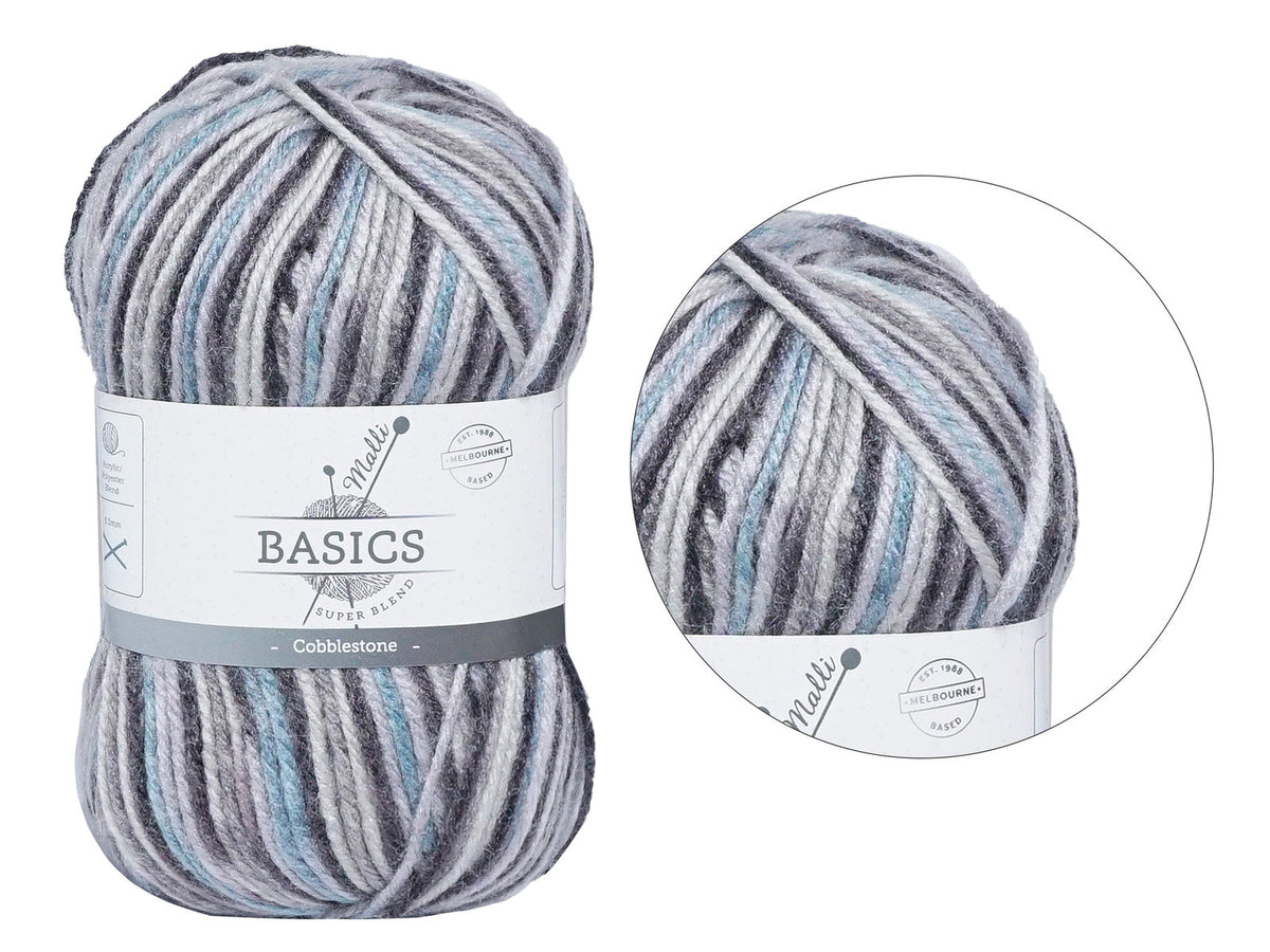 Malli 100g Super Blend Basic Poly/Acrylic Cobblestone Multi Colour Yarn — image 2