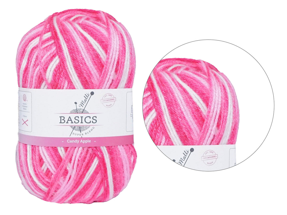 Malli 100g Super Blend Basic Poly/Acrylic Candy Apple Multi Colour Yarn — image 2