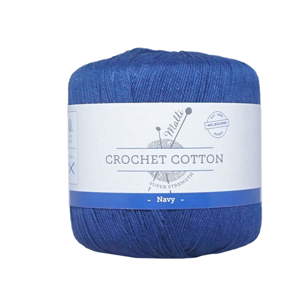 Malli 50g Navy Super Strength 100% Cotton Crochet Knitting Yarn 3ply