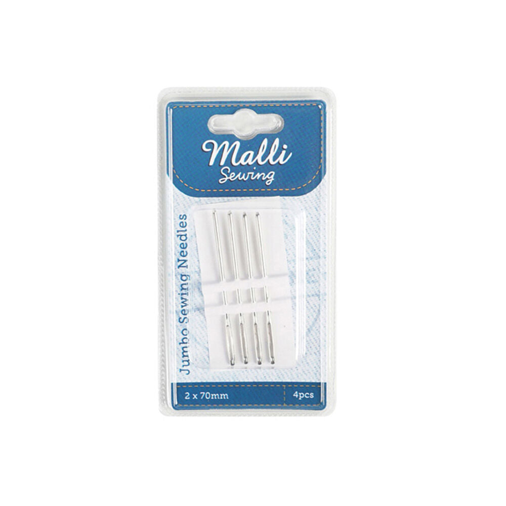 Malli Sewing Easy Thread Metal Jumbo DIY Sewing Needles 2x70mm Silver (4 Pieces) — image 2