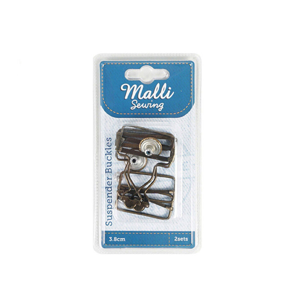 Malli Sewing Metal Suspender Replacement Buckles/Clip Assorted (2 Pieces) — 3.8cm