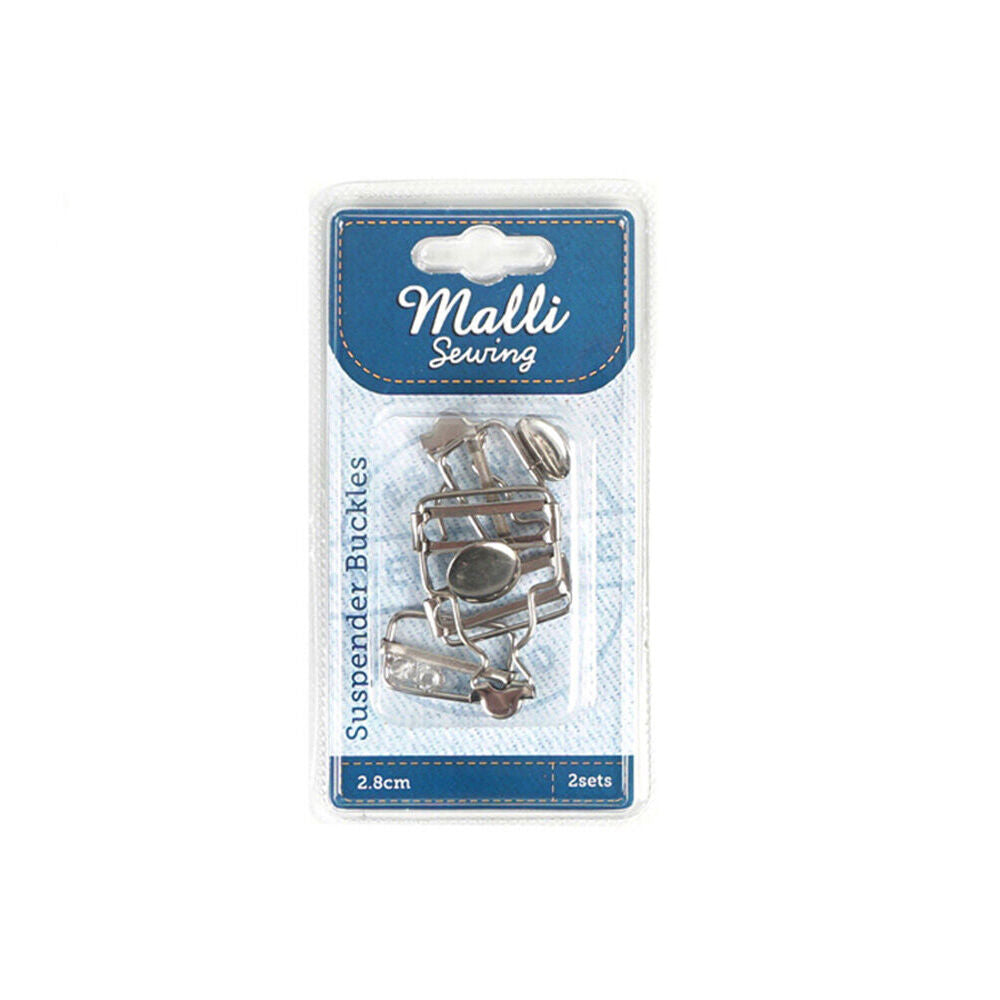 Malli Sewing Metal Suspender Replacement Buckles/Clip Assorted (2 Pieces) — 2.8cm
