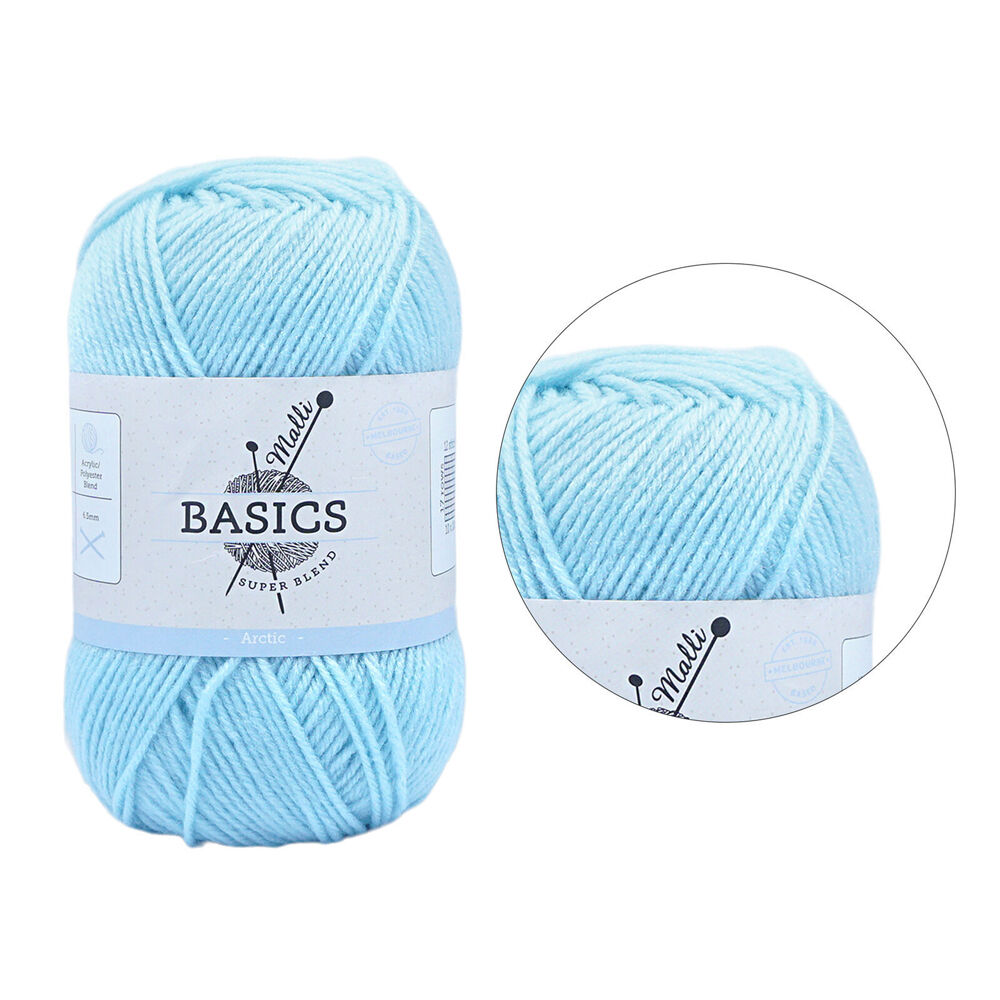 Malli 16x9cm Arctic Super Blend Basic Crochet Knitting Yarn 8ply 100g — image 2
