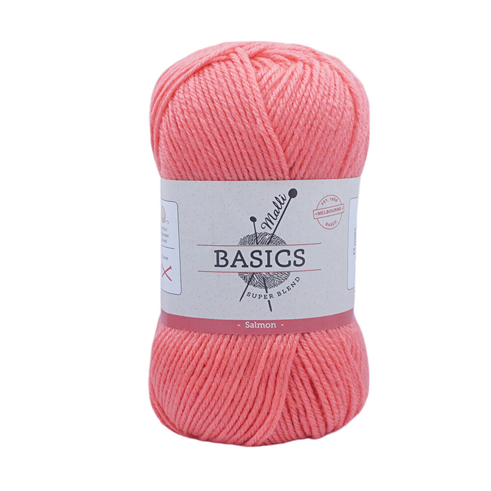 Malli 16x9cm Salmon Super Blend Basic Crochet Knitting Yarn 8ply 100g