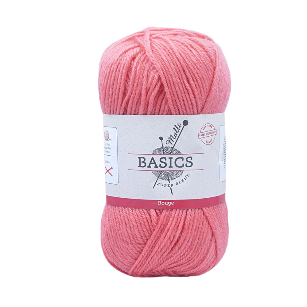 Malli 16x9cm Rouge Super Blend Basic Crochet Knitting Yarn 8ply 100g