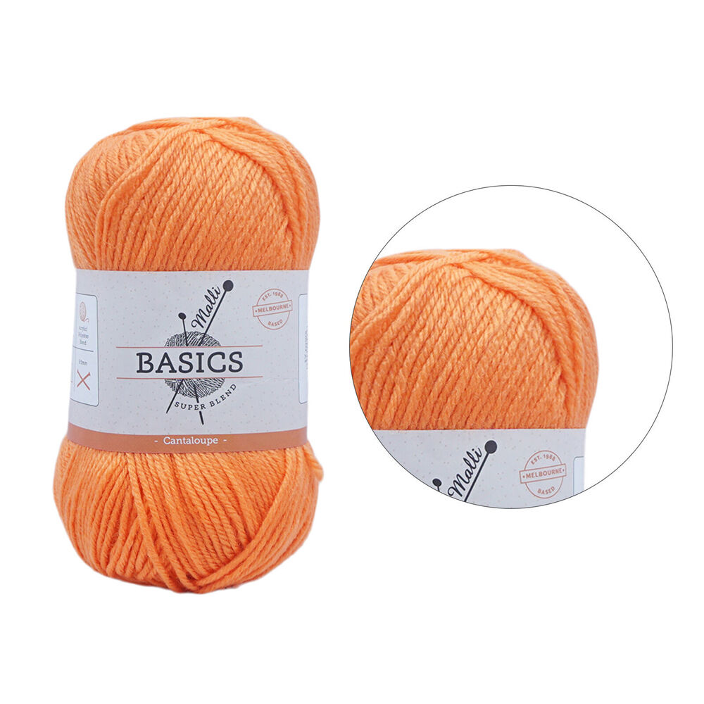 Malli 16x9cm Cantaloupe Super Blend Basic Crochet Knitting Yarn 8ply 100g — image 2