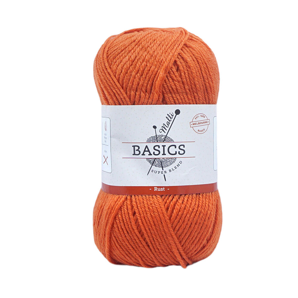 Malli 16x9cm Rust Super Blend Basic Crochet Knitting Yarn 8ply 100g