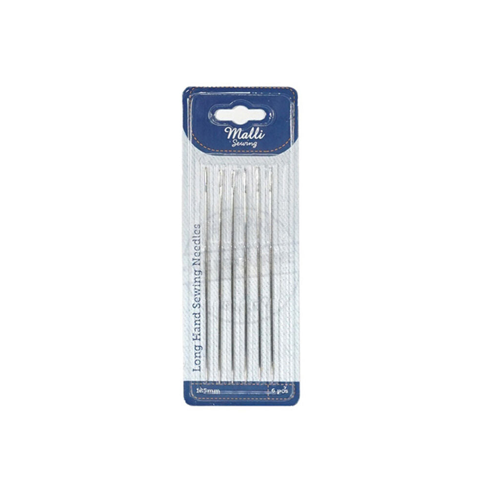 Malli Sewing Steel Long Hand Large Fabric Sewing Needles 125mm Silver (6 Pieces)
