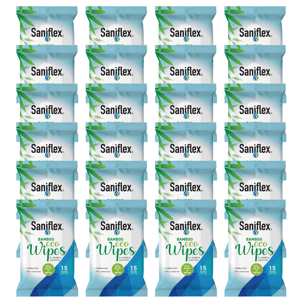 Saniflex Soft Gentle Bamboo Material Eco Hand Wipes Home cleaning (360 Pieces)