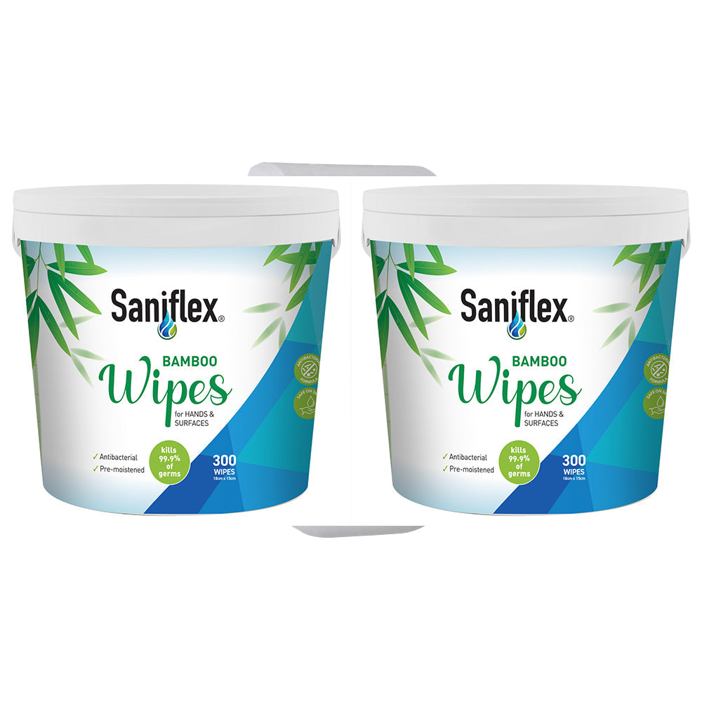 Saniflex Bamboo Material Surface Wipes Bucket Home Kitchen cleaning (600 Pieces)
