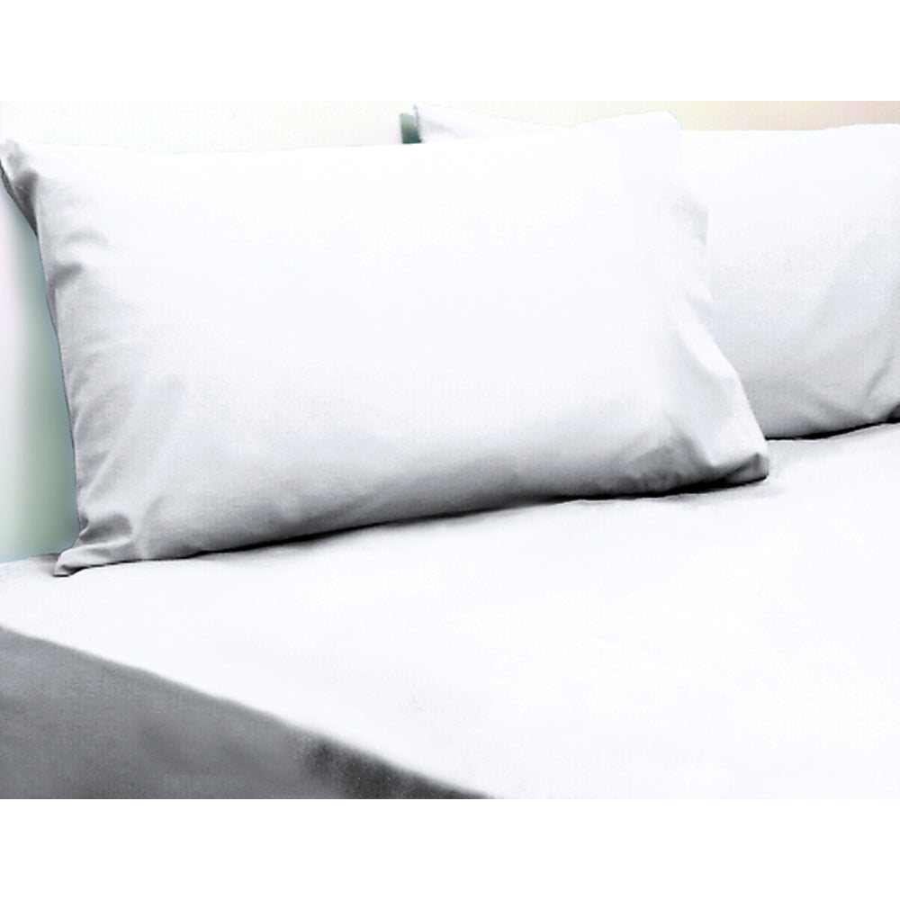 Jason Commercial King Bed Crisp Premium Fitted Sheet 183x203cm White 160GSM