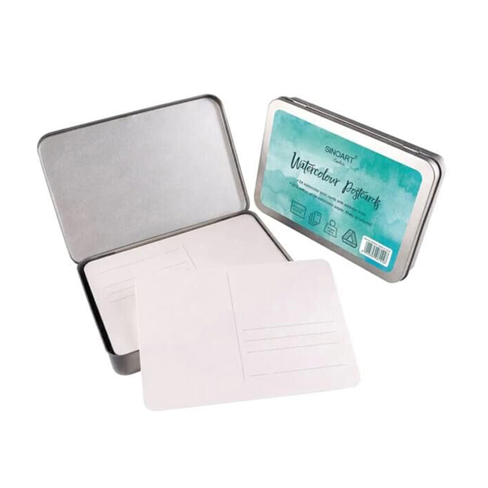 Sinoart Watercolour Postcard w/ Reusable Storage Tin Box 105x148mm 300gsm (24 Pieces)