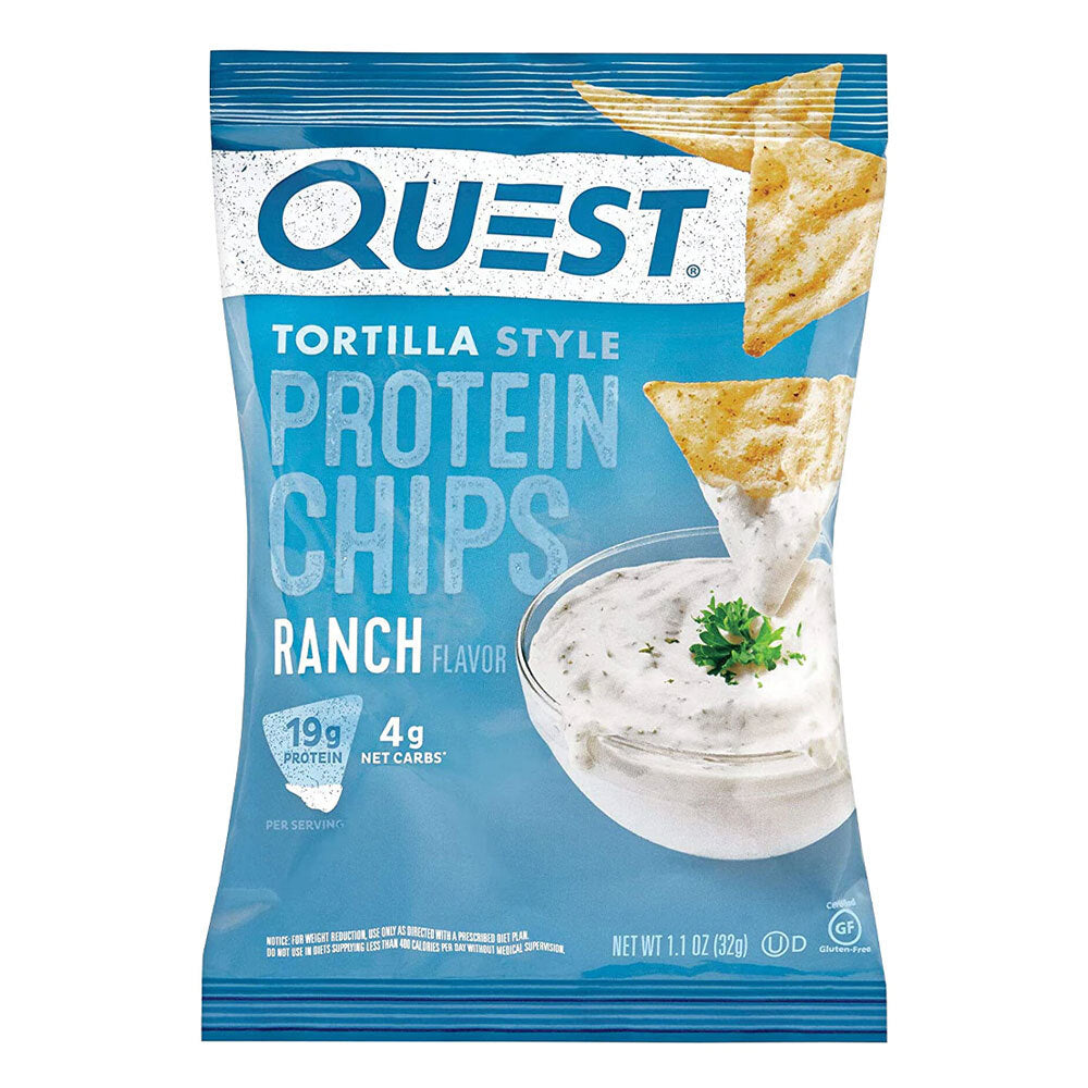 Quest 32g Nutrition Tortilla Style Protein Chips/Crisps Ranch Seasoning (8 Pieces) — image 2