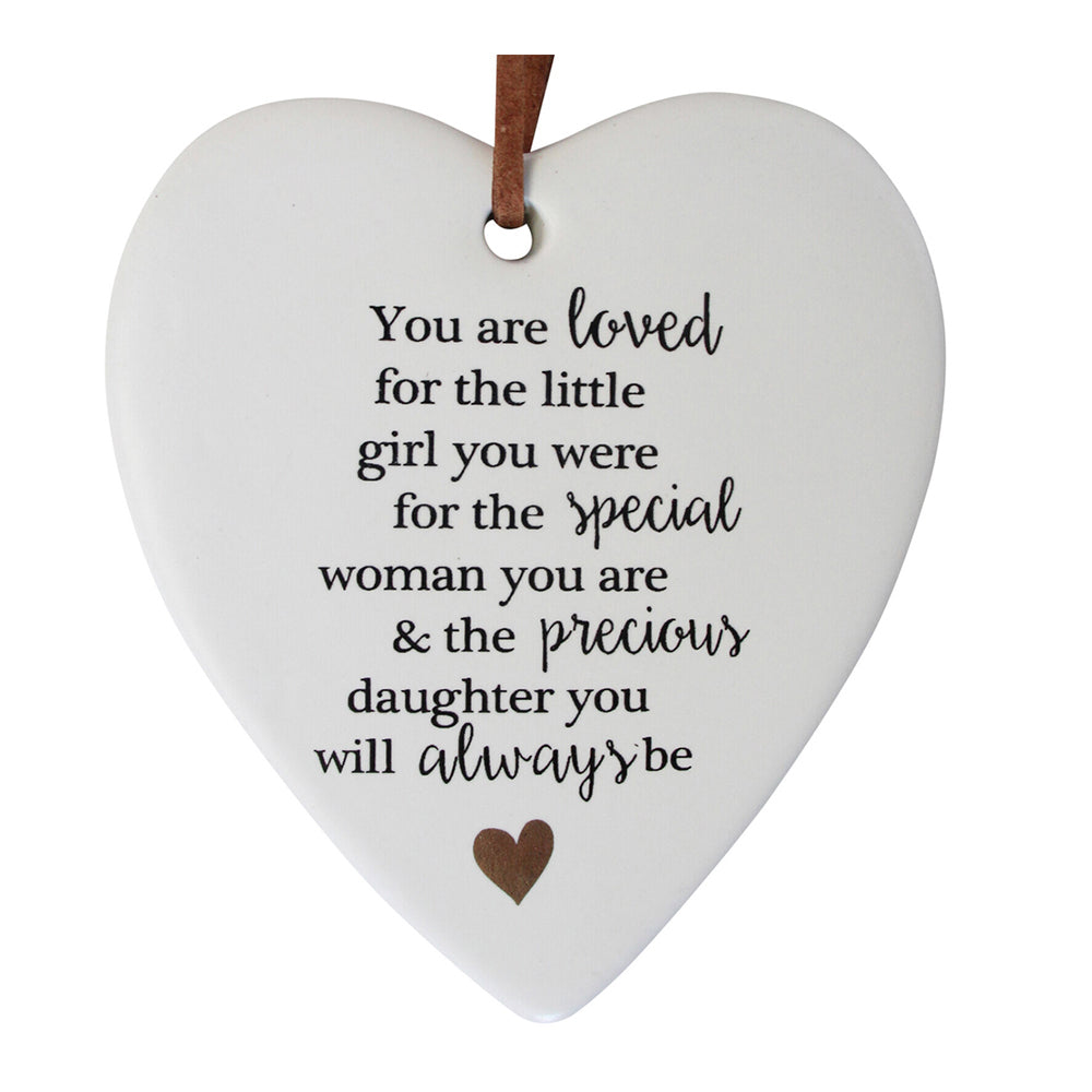 LVD Ceramic Hanging 8x9cm Heart Precious Daught w/ Hanger Ornament Home/Office Decor