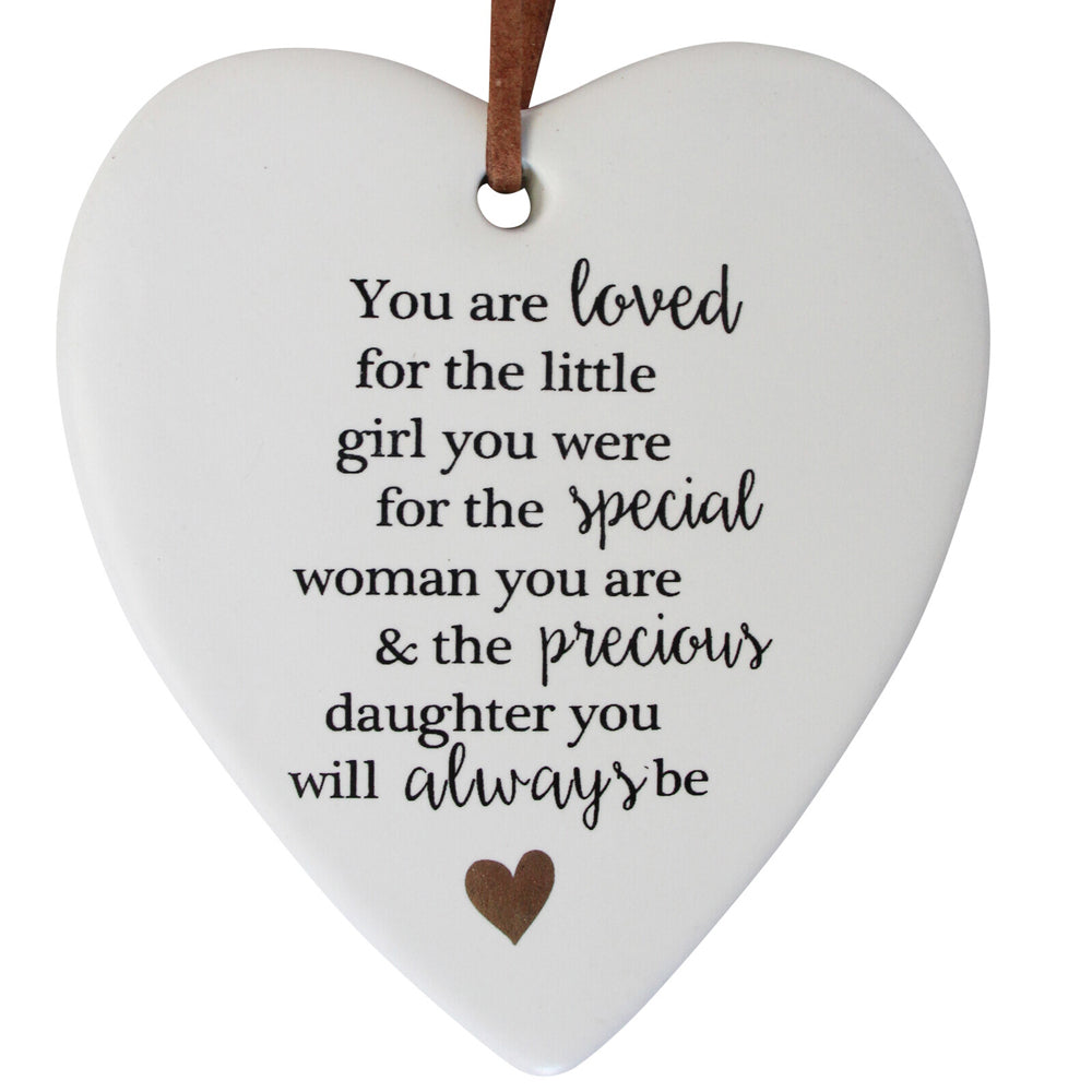 LVD Ceramic Hanging 8x9cm Heart Precious Daught w/ Hanger Ornament Home/Office Decor — image 2