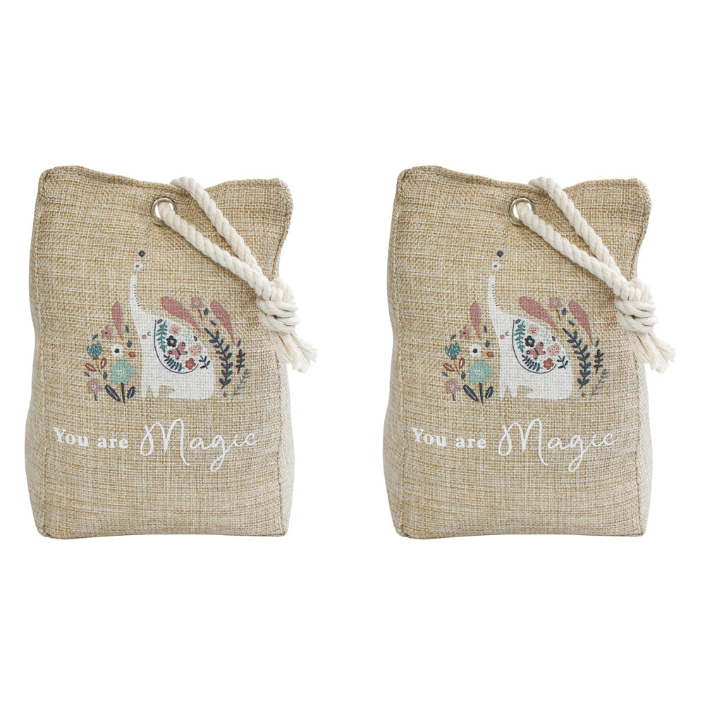 LVD Magic 19cm Doorstop Home/Office Room Weighted Heavy Door Stopper Decor Beige (2 Pack)