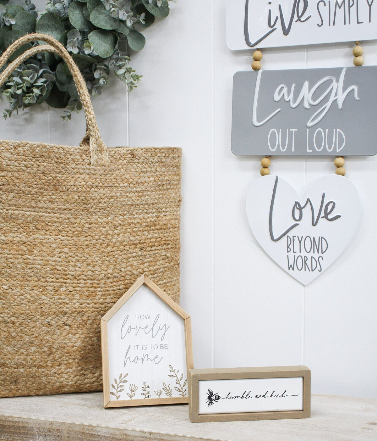 LVD 17cm MDF Bee Humble Sign Wall/Door Hanging Home Decor Plaque Shelf Display — image 2
