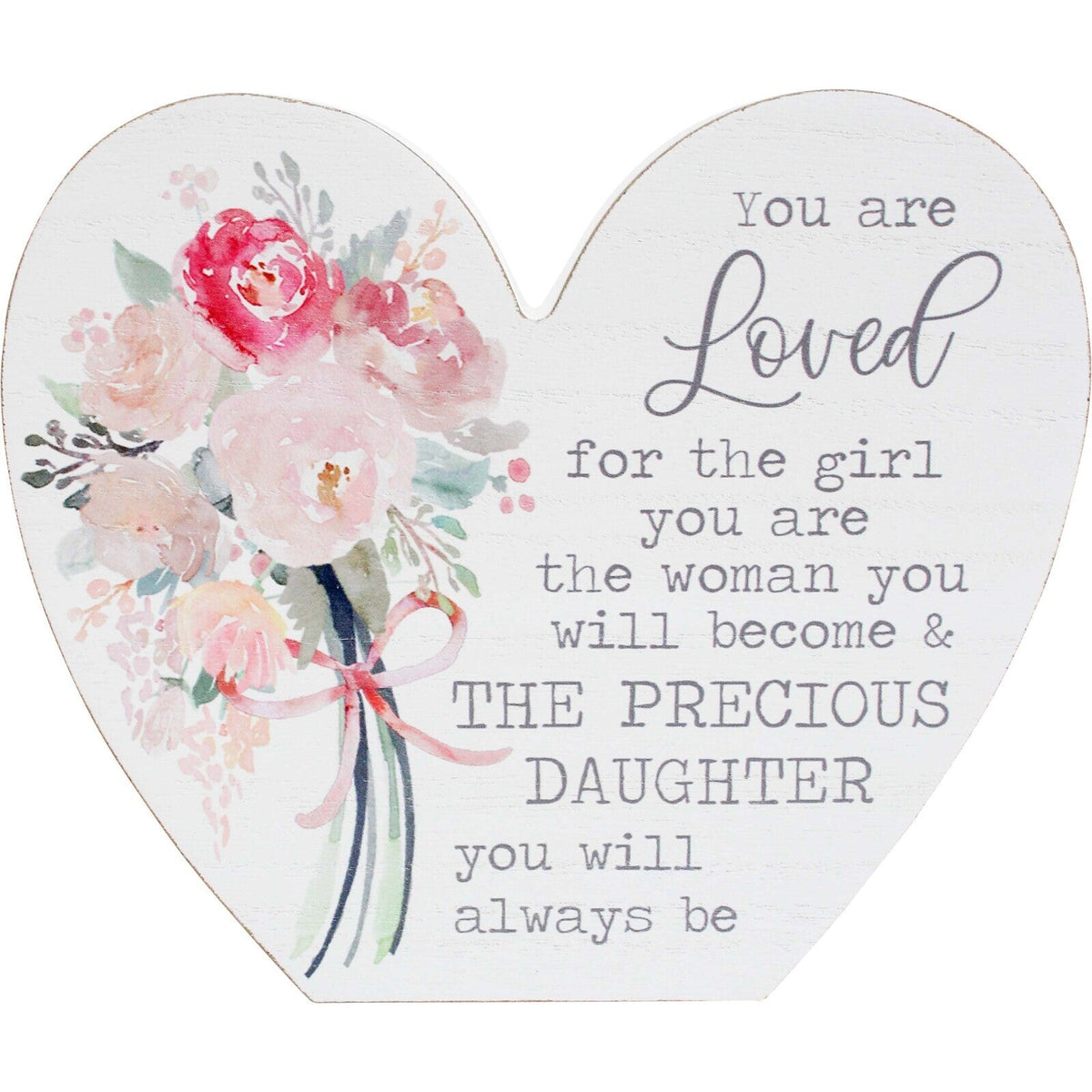 LVD MDF Wall Hanging 20x17cm Bunch Flowers Sign Message Plaque Home Decor Daughter