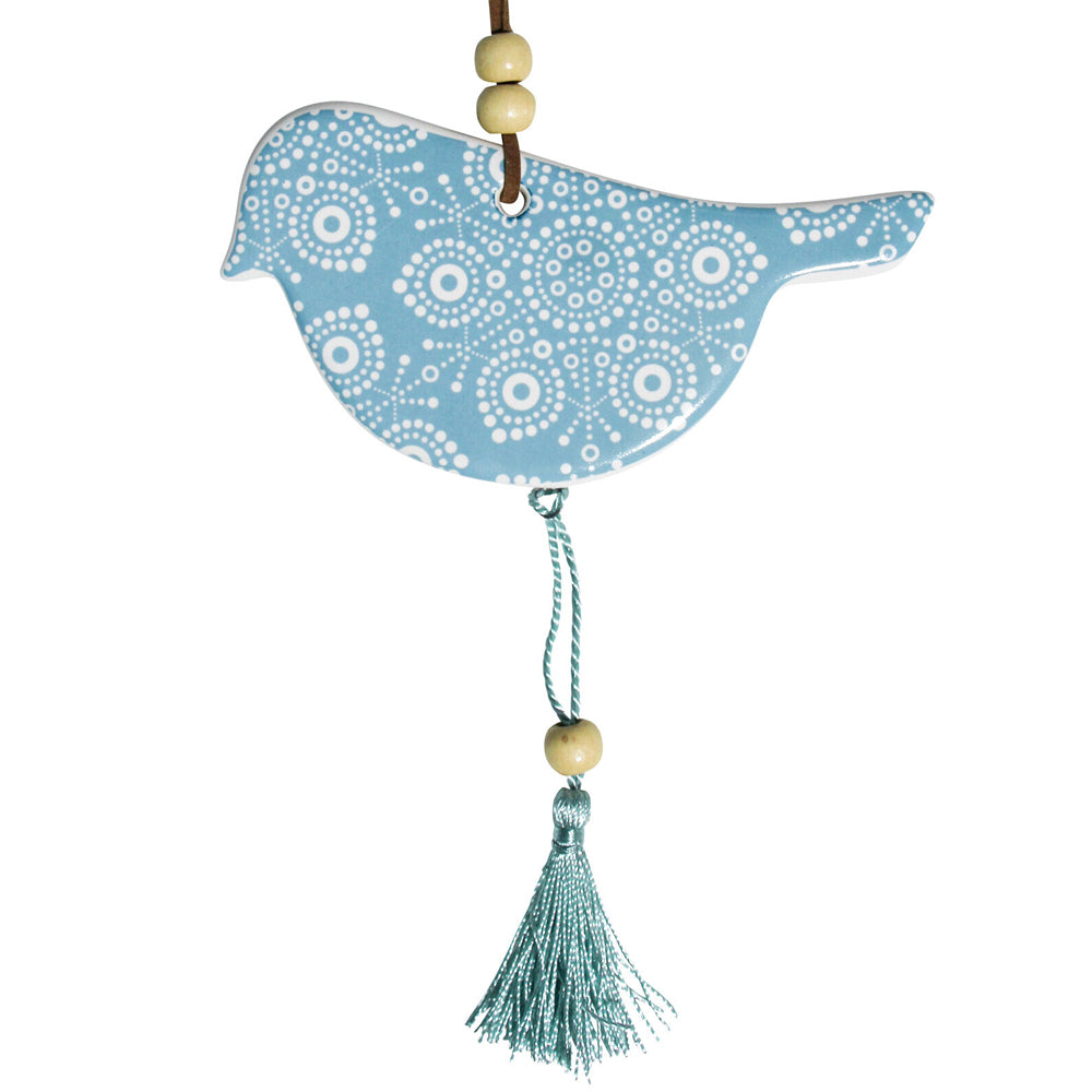LVD Bird Indigenous Home/Office Hanging Display Ornament Decor 12x8cm Aqua — image 2