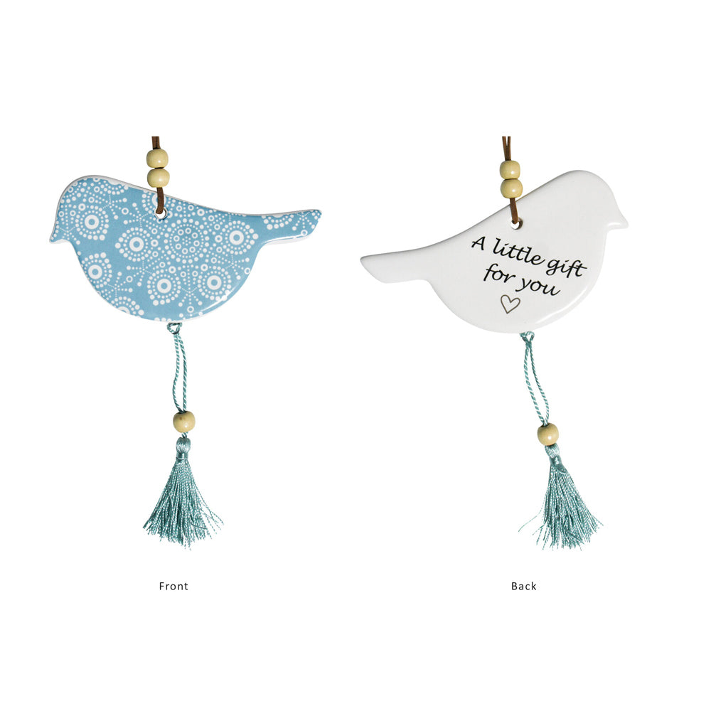 LVD Bird Indigenous Home/Office Hanging Display Ornament Decor 12x8cm Aqua