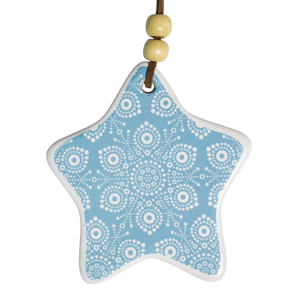 LVD Star Indigenous Home/Office Hanging Christmas Display Decor 9x9cm Aqua — image 2
