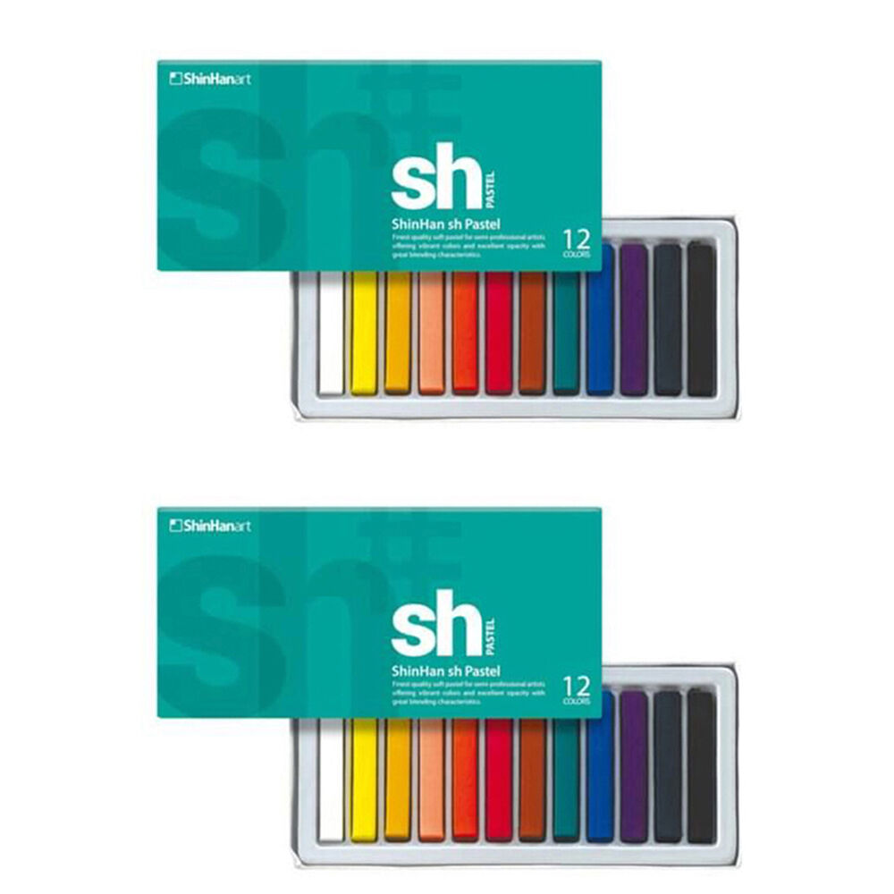 Shinhan 12pc Shinhan Soft Artists Blendable Pastels Set Multi-Coloured Assorted (2 Pack)