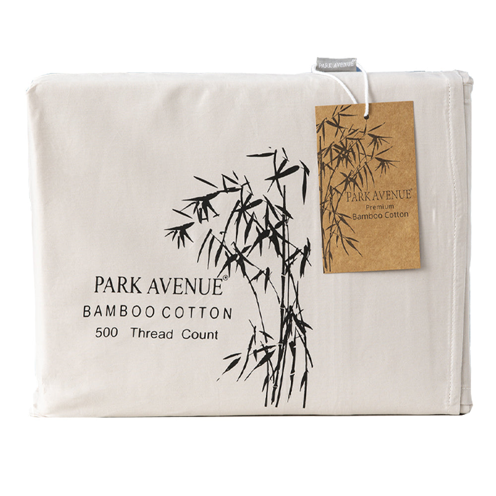 Park Avenue Bed Sheet/Pillowcases Set 500TC Bamboo Cotton Home Bedding Dove — image 2