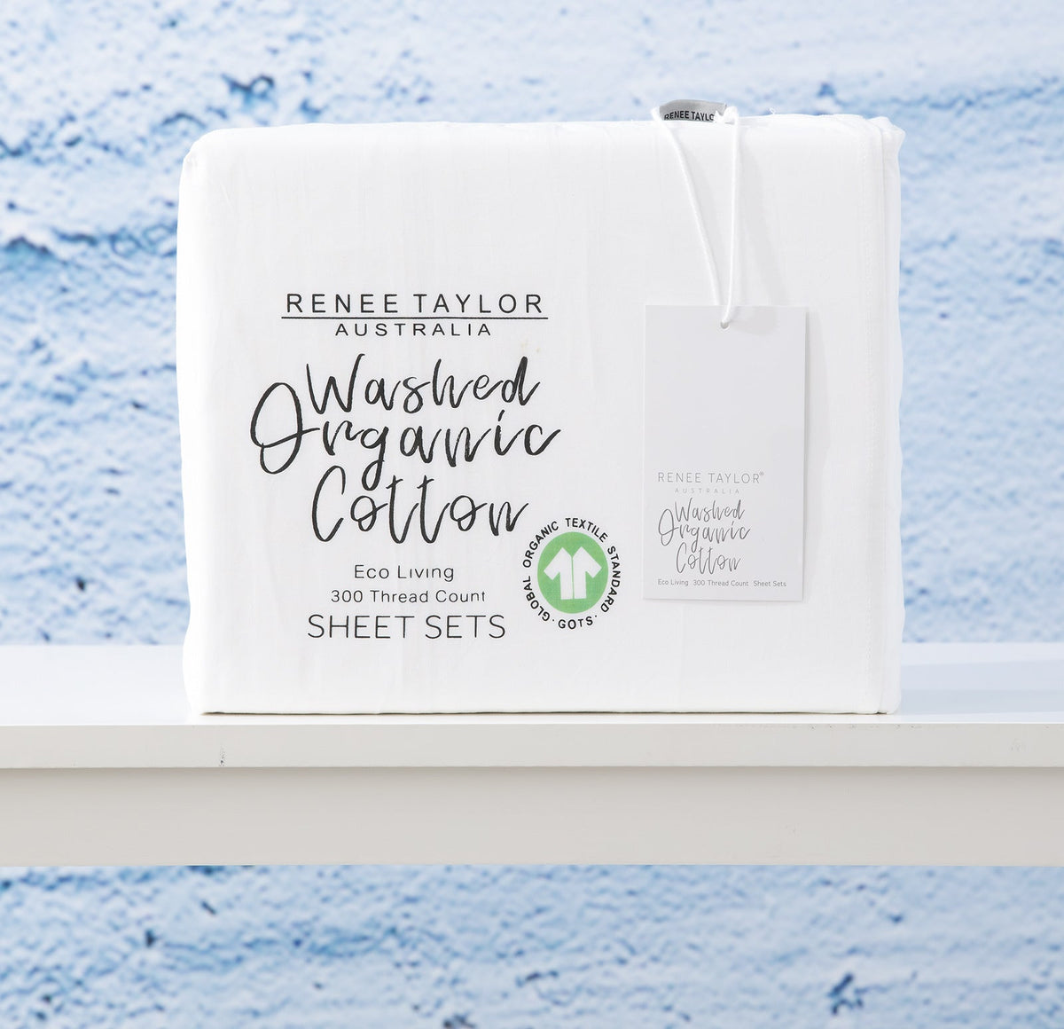 Renee Taylor King Bed Sheet/Pillowcases Set 300TC Organic Cotton Bedding White — image 2