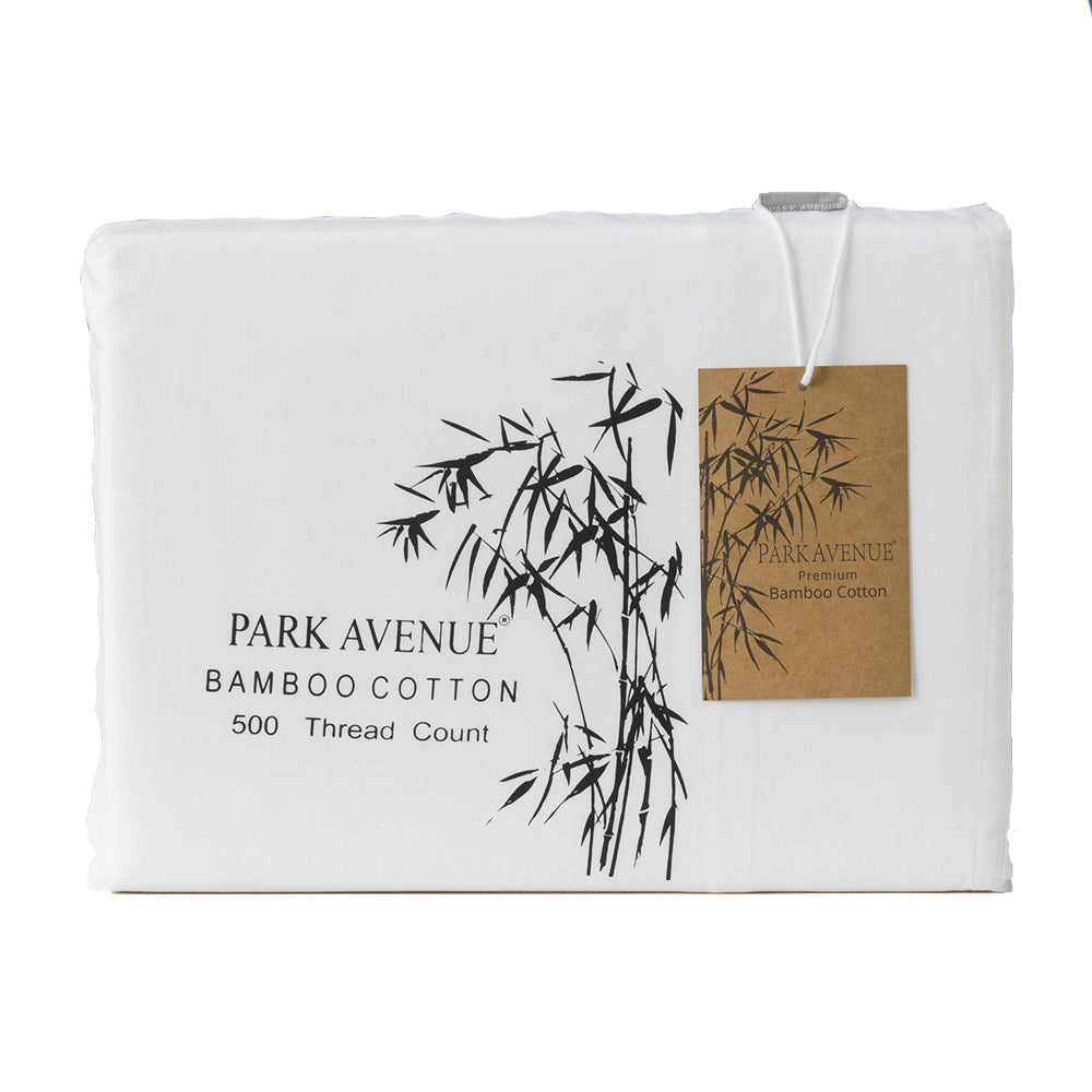 Park Avenue Mega King Sheet/Pillowcases 500TC Bamboo Cotton Home Bedding White — image 2