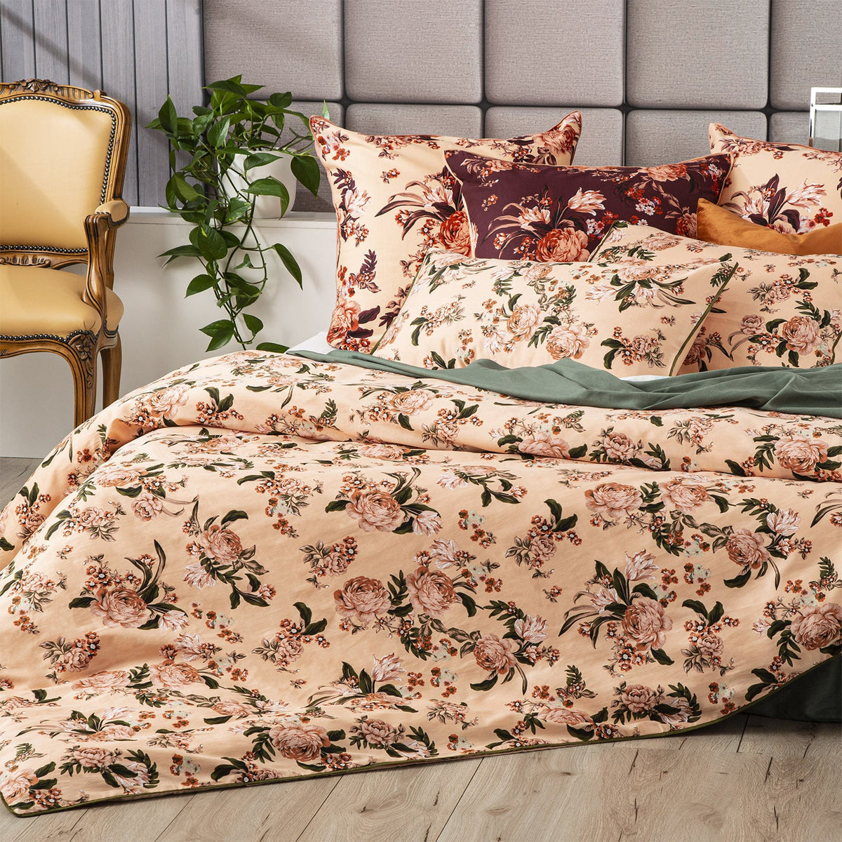 Renee Taylor 65cm Euro Pillowcase 300TC Cotton Pillow Cover Bed Secret Garden — image 2