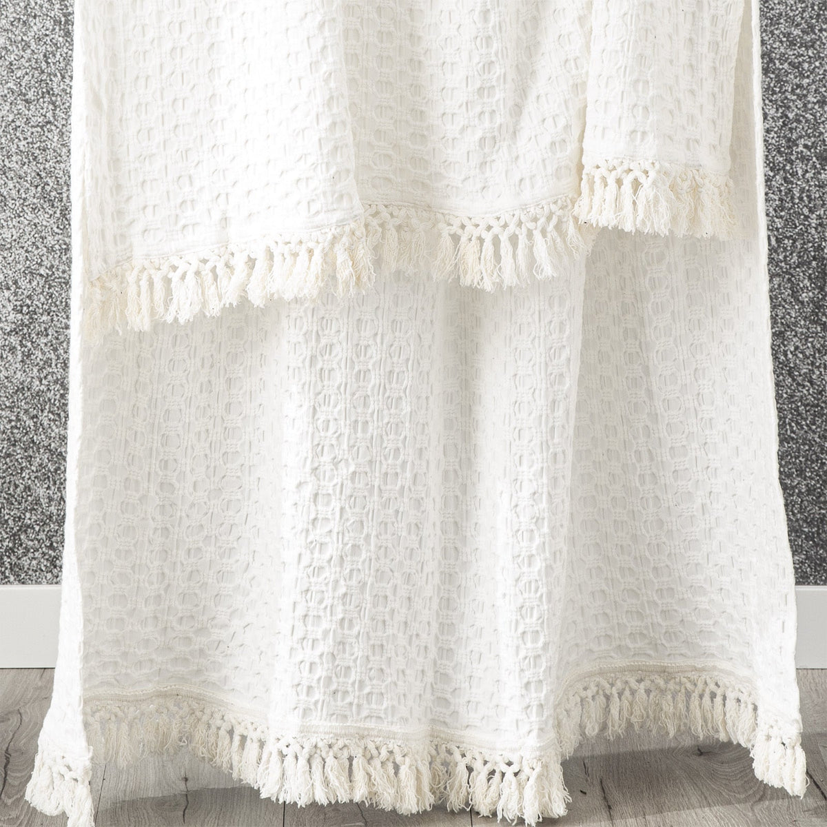 Renee Taylor Alysian 130x200cm Cotton Throw Blanket Home Bedding Textured White — image 2