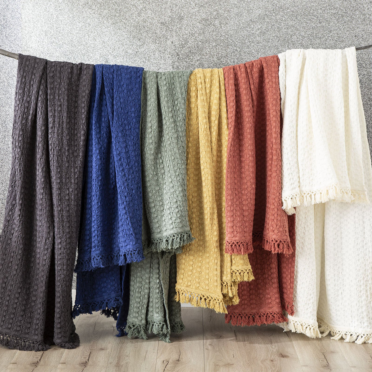 Renee Taylor Alysian 130x200cm Cotton Throw Blanket Home Bedding Textured White — image 3