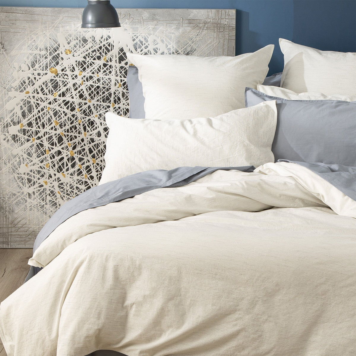 Renee Taylor Emily 65cm Pillowcase Cover Yarn Dyed Vintage Washed Cotton Euro — image 2