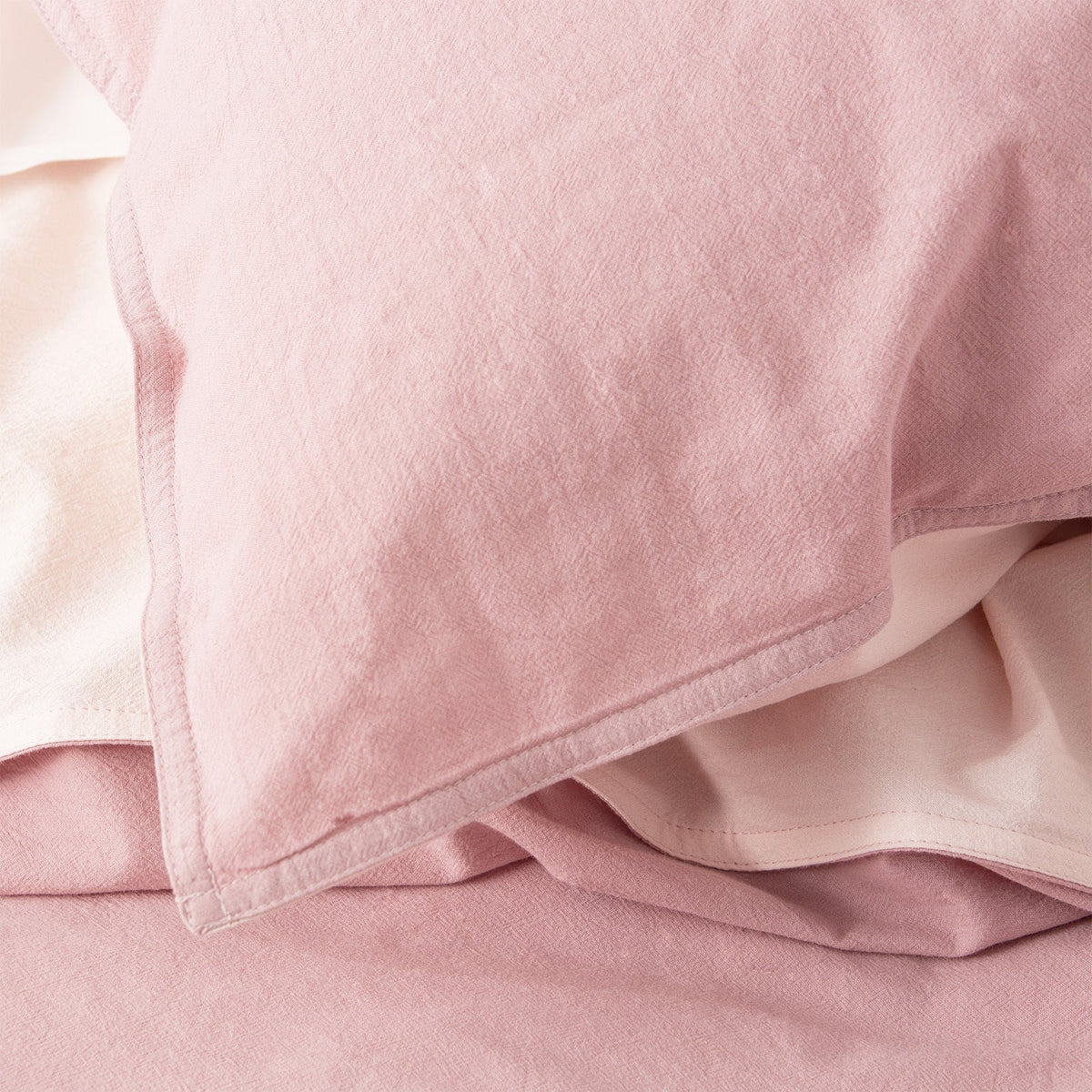 Renee Taylor Essentials Queen Bed Quilt Cover VINT Stone Washed Reversible Rose — image 4