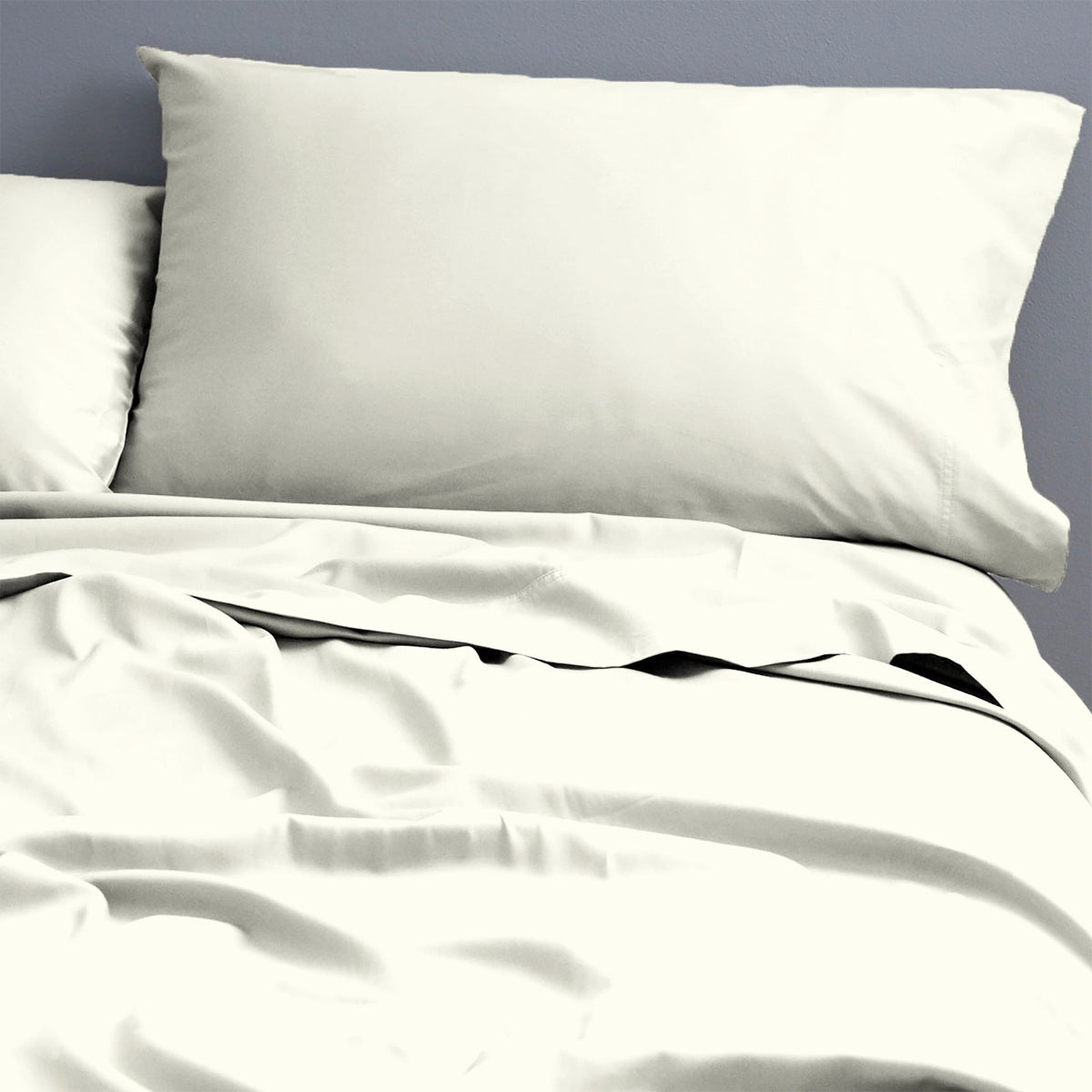 Park Avenue 500TC King Bed Natural Cotton Fitted/Flat Sheet/Pillowcases Ivory