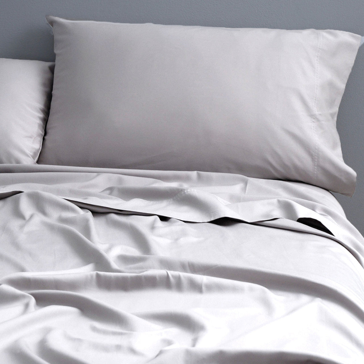 Park Avenue 500TC Queen Bed Natural Cotton Fitted/Flat Sheet/Pillowcases Silver