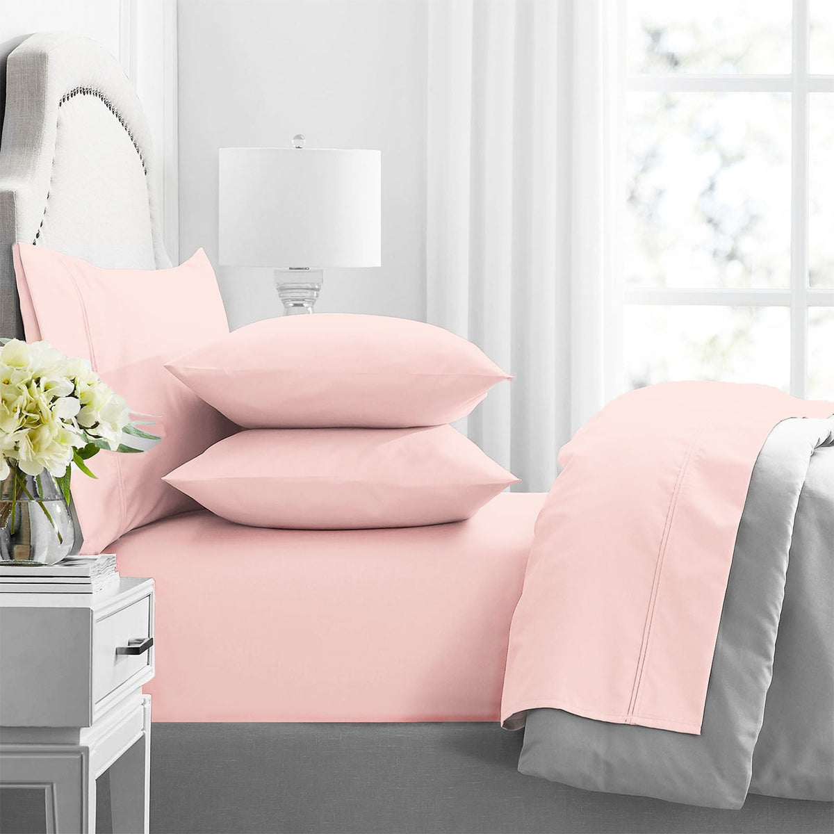 Renee Taylor Premium 1000TC Egyptian Cotton Queen Bed Sheet/Pillowcase Primrose