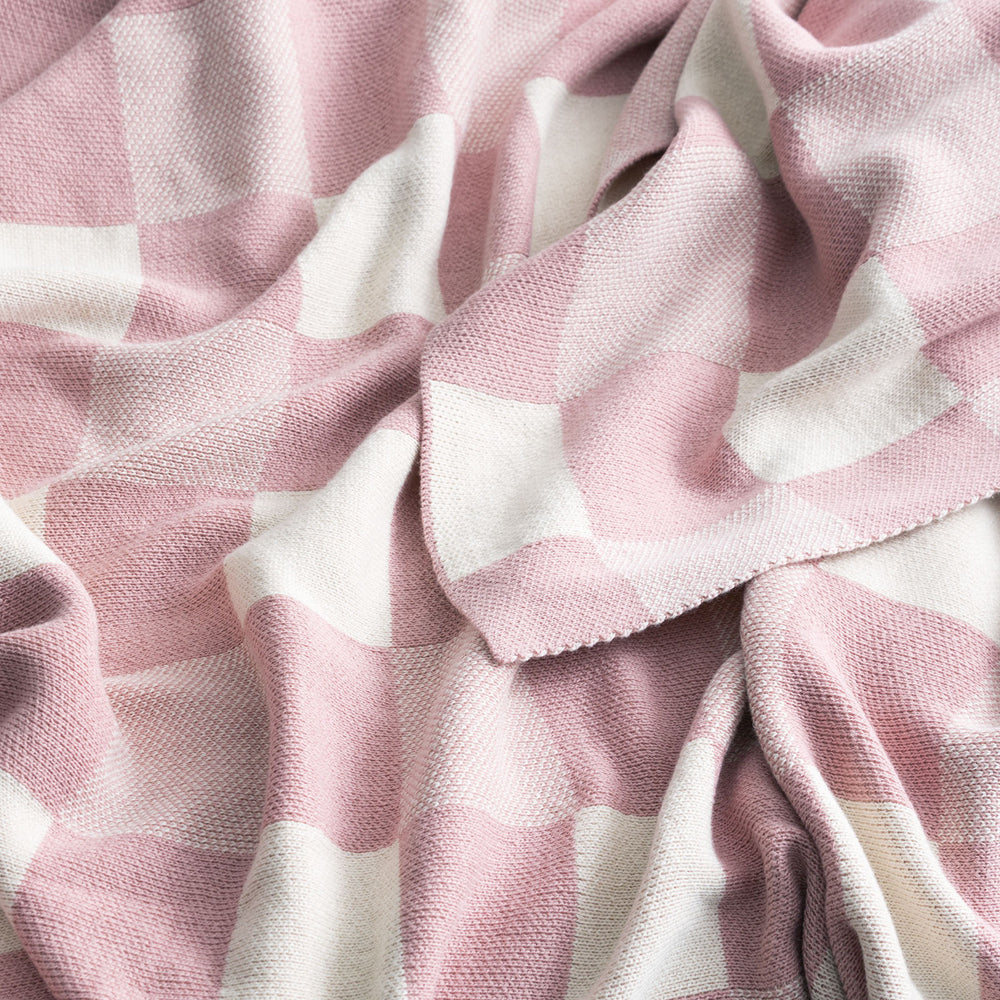 Renee Taylor Newport Checkered Cotton 130x170cm Knitted Throw Blanket — image 2