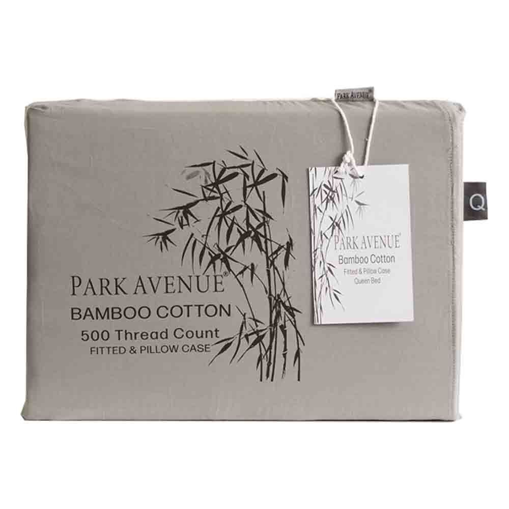 Park Avenue Charcoal 500 Thread Count Super King Bamboo Cotton Combo Set