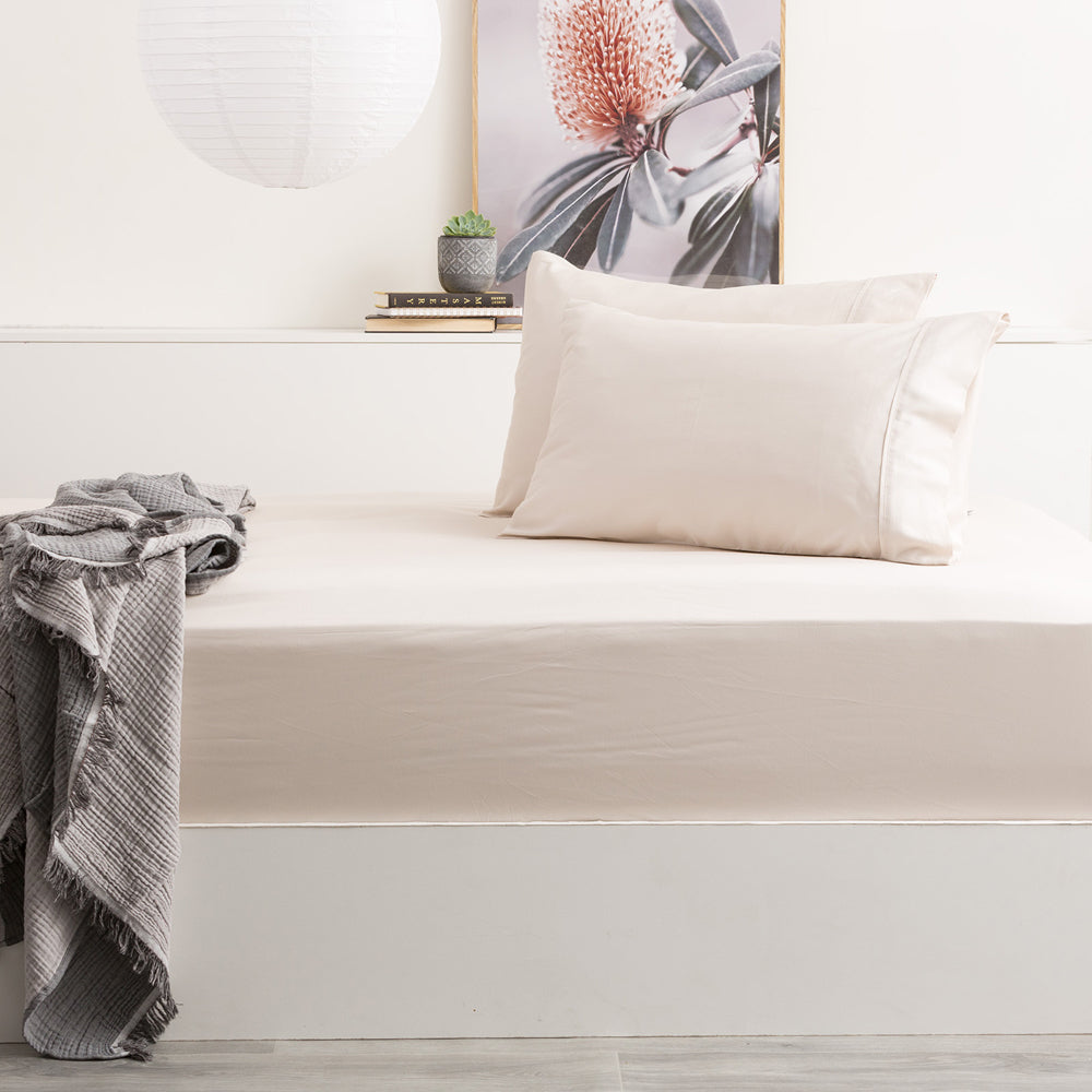 Park Avenue Mega 500TC Bamboo Cotton Bed Sheet w 2x Pillowcases Set Dove — King
