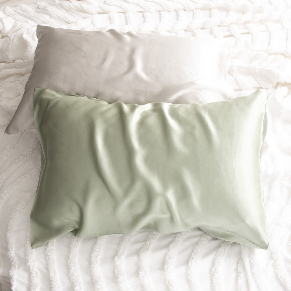 Renee Taylor Mulberry Silk 50x75cm Standard Pillow Case/Cover Rectangle — Sage
