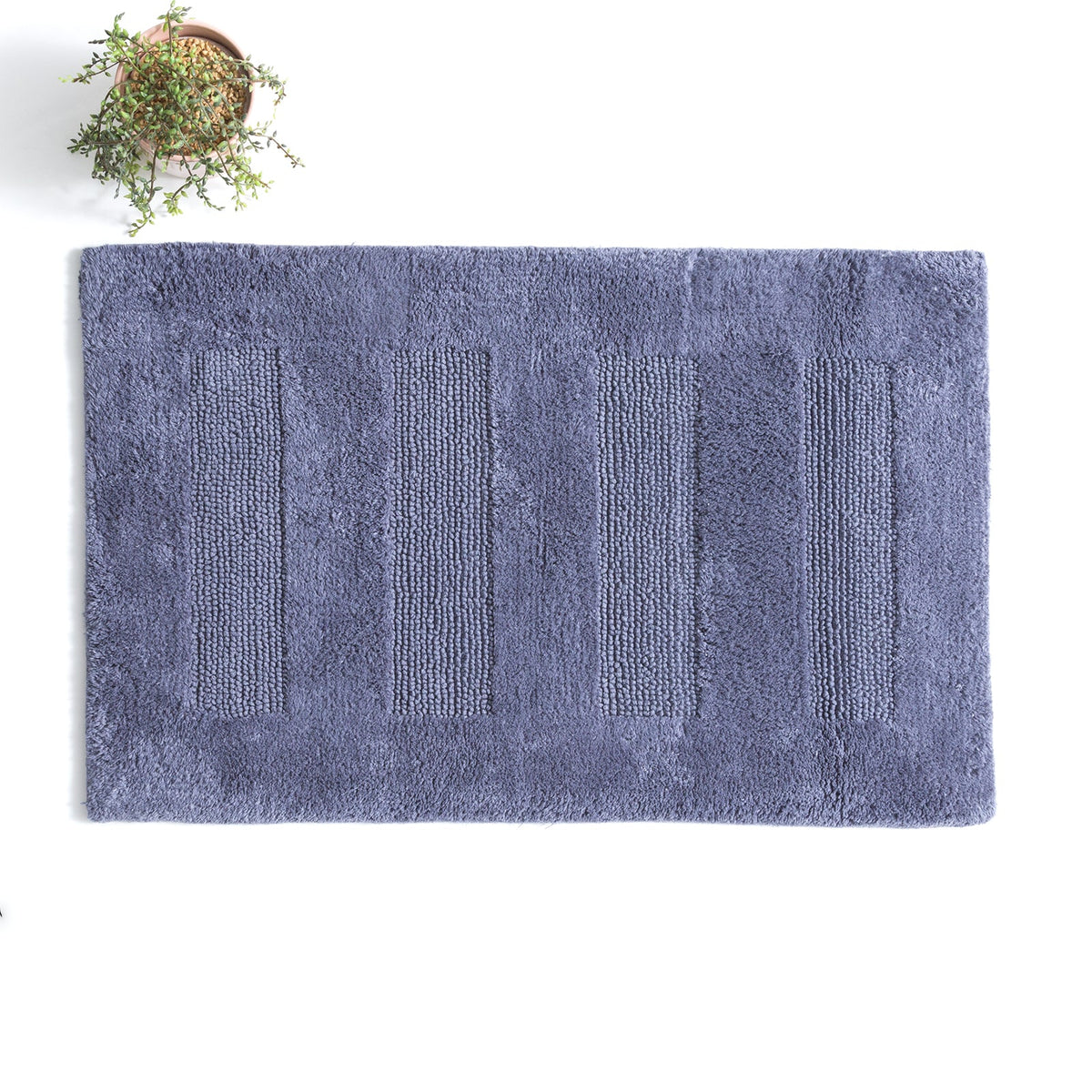 Renee Taylor Retreat 80cm Cotton Bathroom/Toilet Floor Mat/Rug Reversible Blue