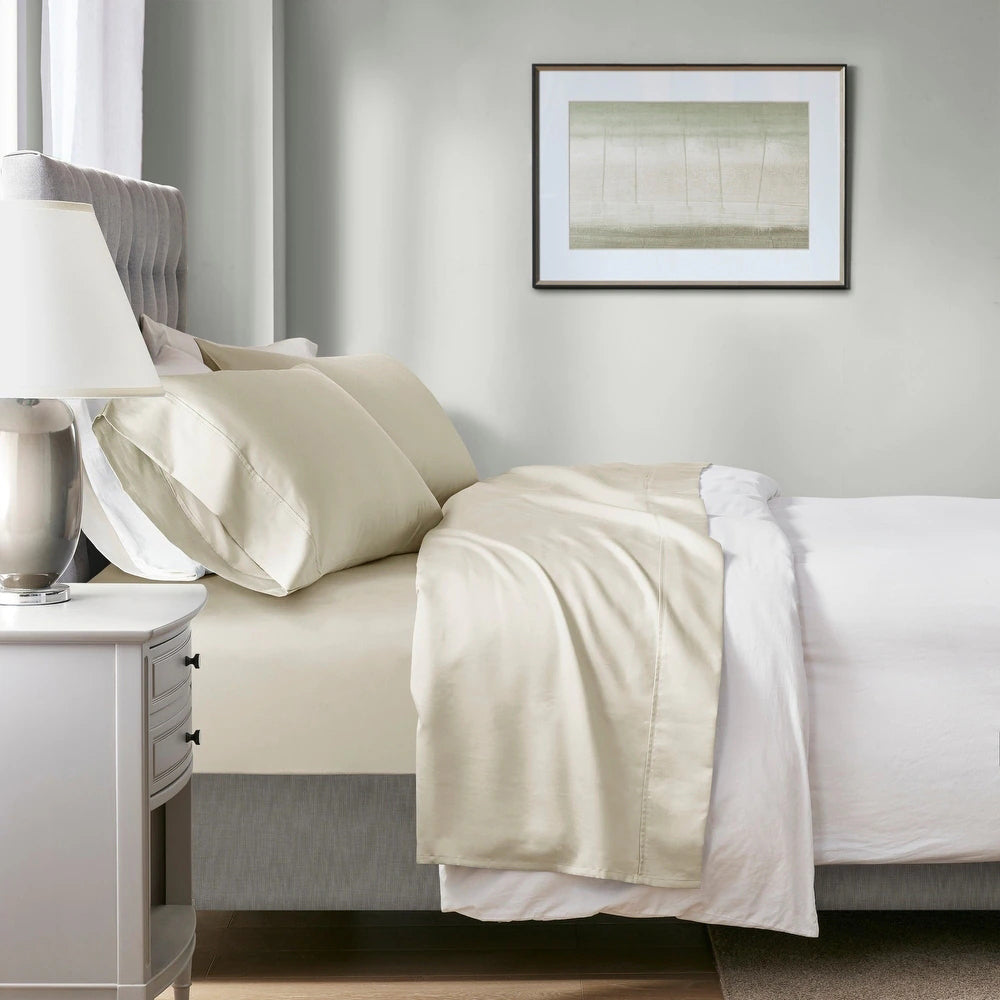 Renee Taylor Tencel Lyocell Fibre Cotton Sheet Set Ivory 700TC