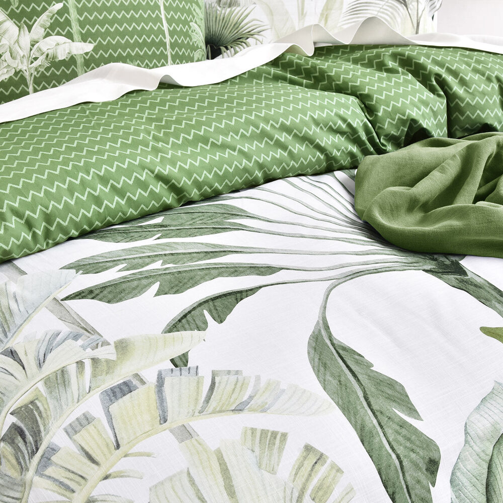 Renee Taylor 300 TC Cotton Reversible Euro Pillowcase Cover Noosa Palm — image 3