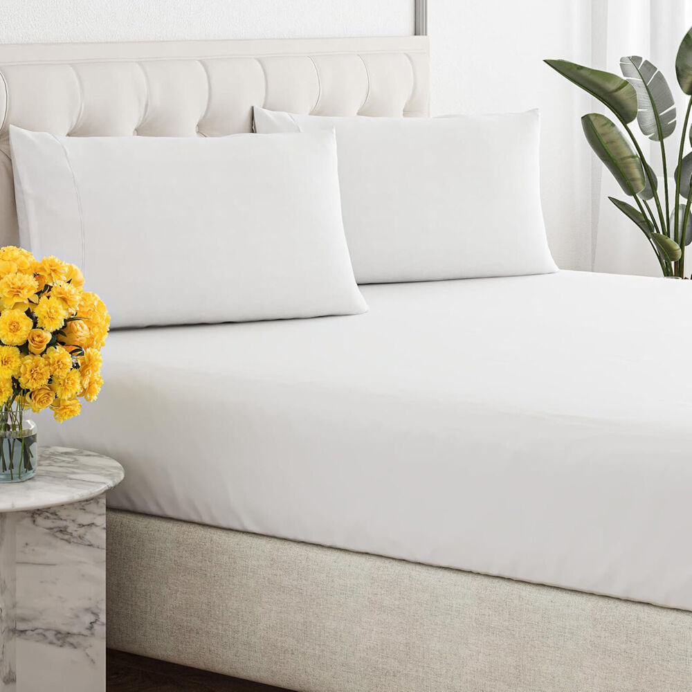 Renee Taylor Organic Cotton Fitted Pillow Case Set White