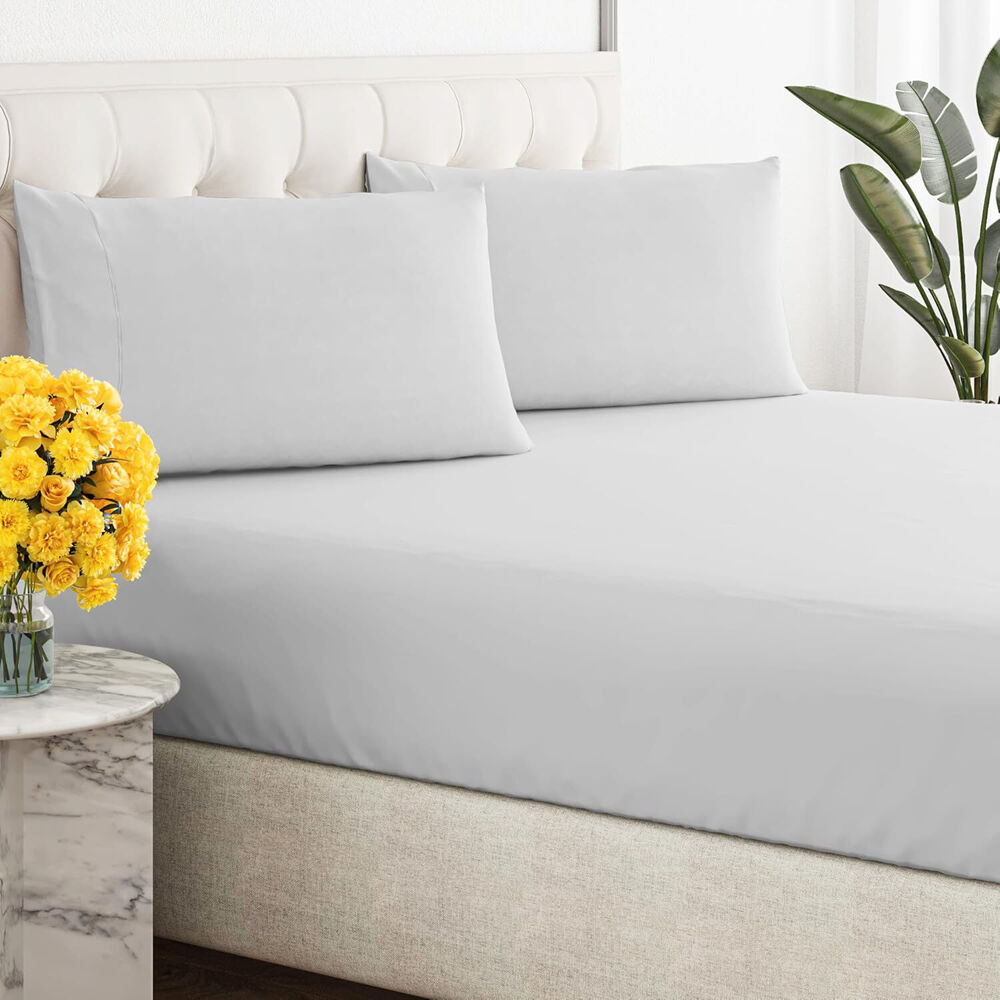 Renee Taylor Organic Cotton Fitted Pillow Case Set Vapour