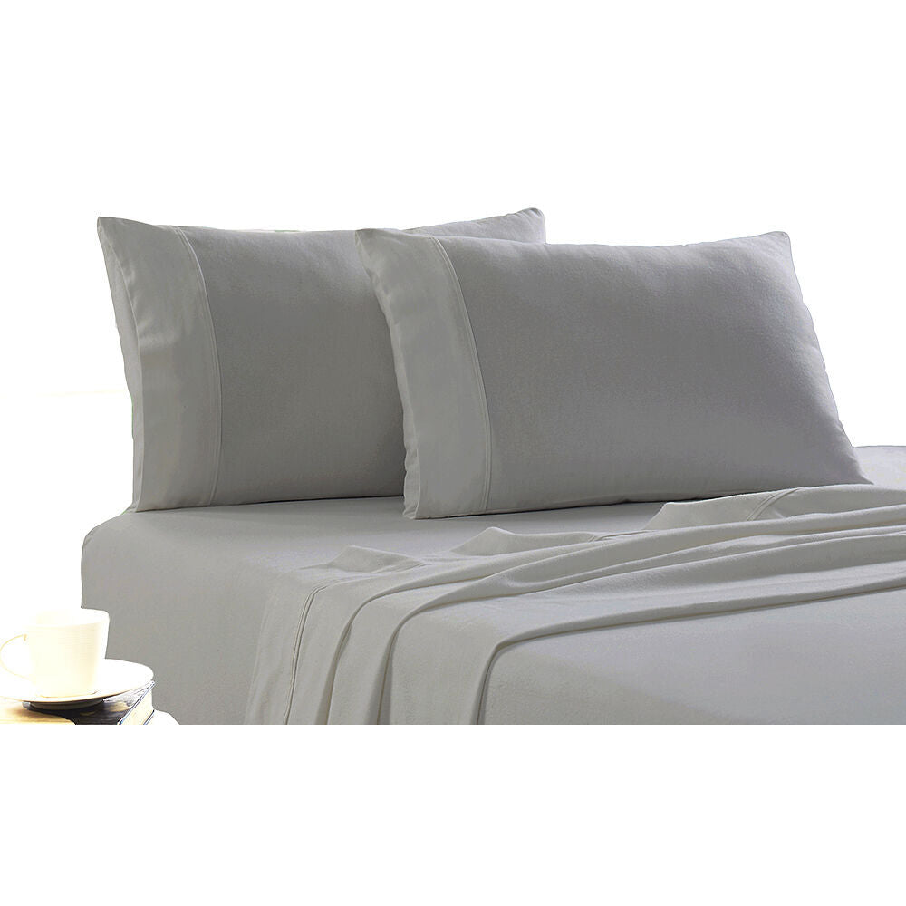Park Avenue Cotton Flannelette Bed Sheet Silver