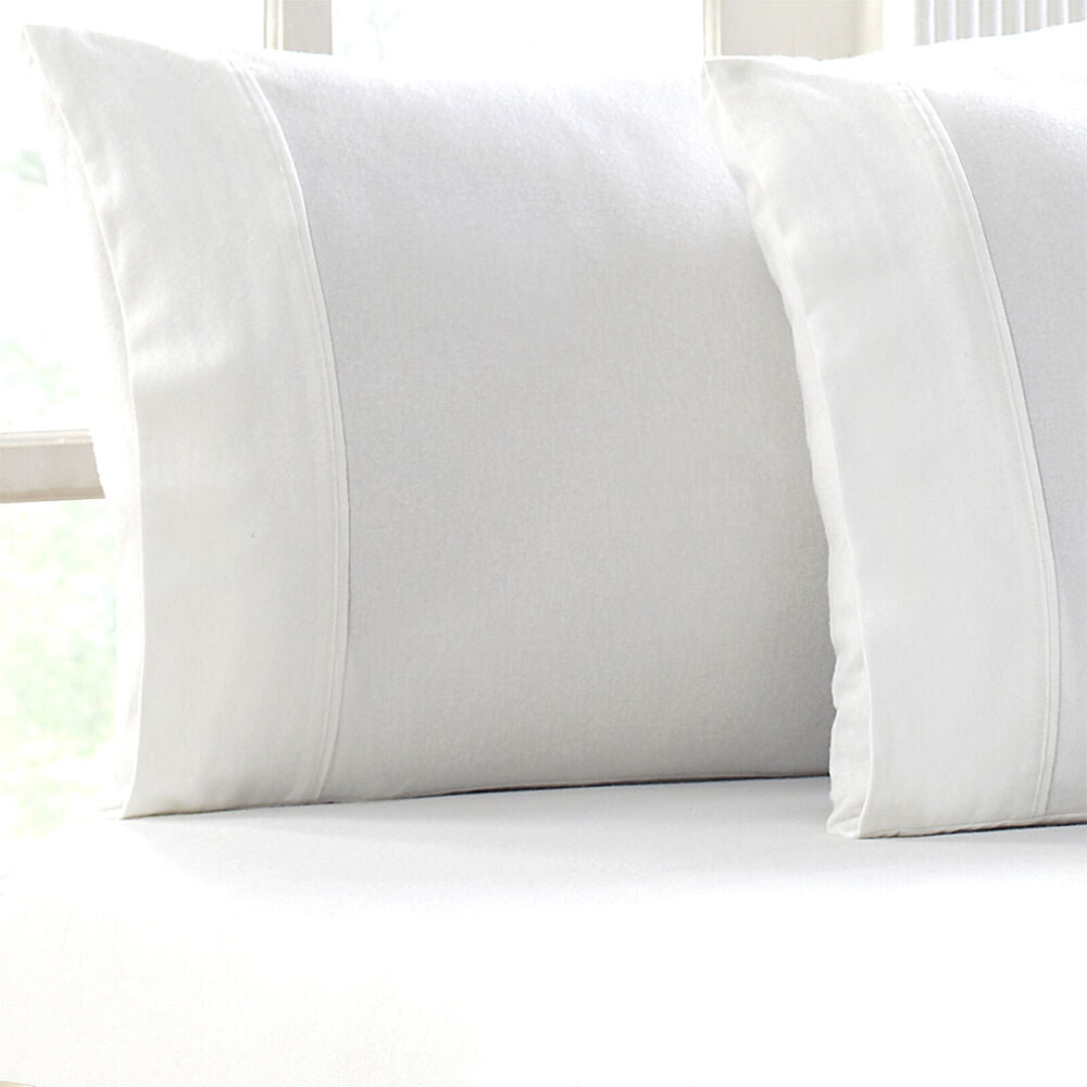 Park Avenue Cotton Flannelette Fitted Pillowcase Set Snowy