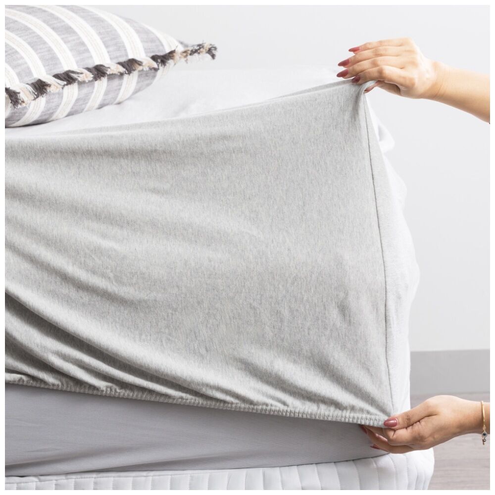 Renee Taylor Comfort T’s Organic Cotton Jersey Sheet Set Grey Marle — image 3